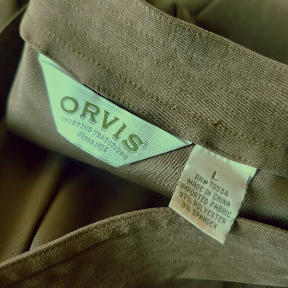 Orvis Button-Up Long Vest Womens Size L Brown Pockets Outdoors Waist Coat V Neck - Picture 7 of 7